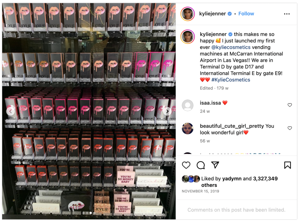 kylie cosmetics vending machine locations 
