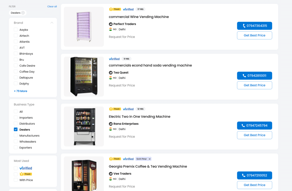 how to get a location for vending machine